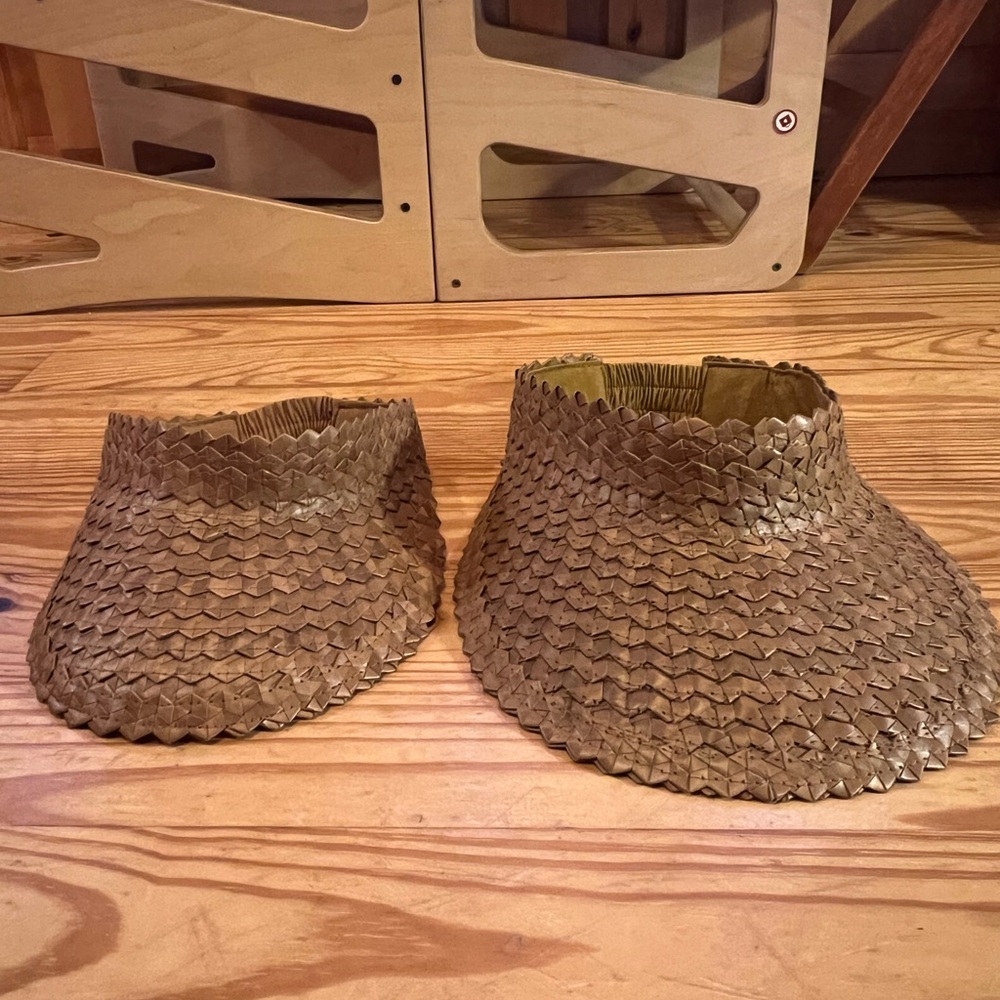 Mommy and me brown woven visors